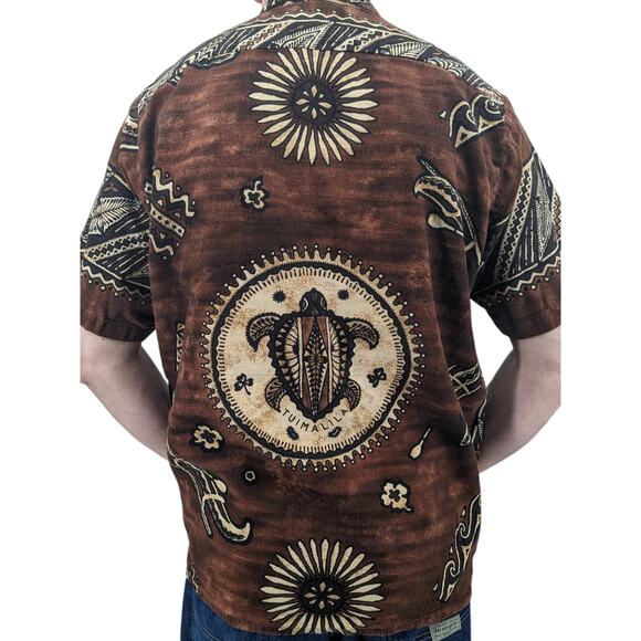 Vintage Other - Vintage 1960's "Tuimalila" Turtle Aloha HAWAIIAN MEN'S SHIRT Bark Cloth Fabric